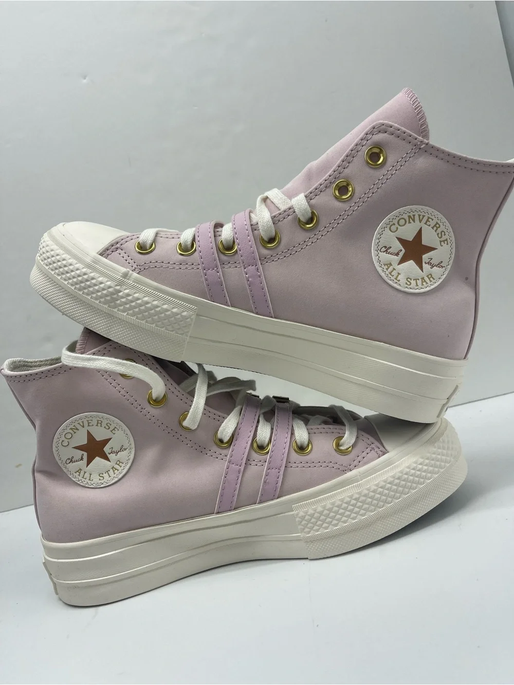 Converse CTAS Lift Hi Platform Buckle Sneakers Summit Pink Egret Blk A11864C NWT